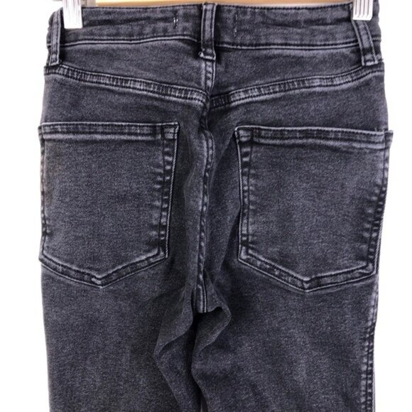 Free People 25 Black Denim Skinny Straight Jeans 25 - Picture 4 of 10